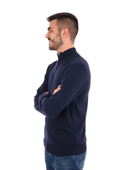 MAGLIA MEZZA ZIP FB UOMO BLU