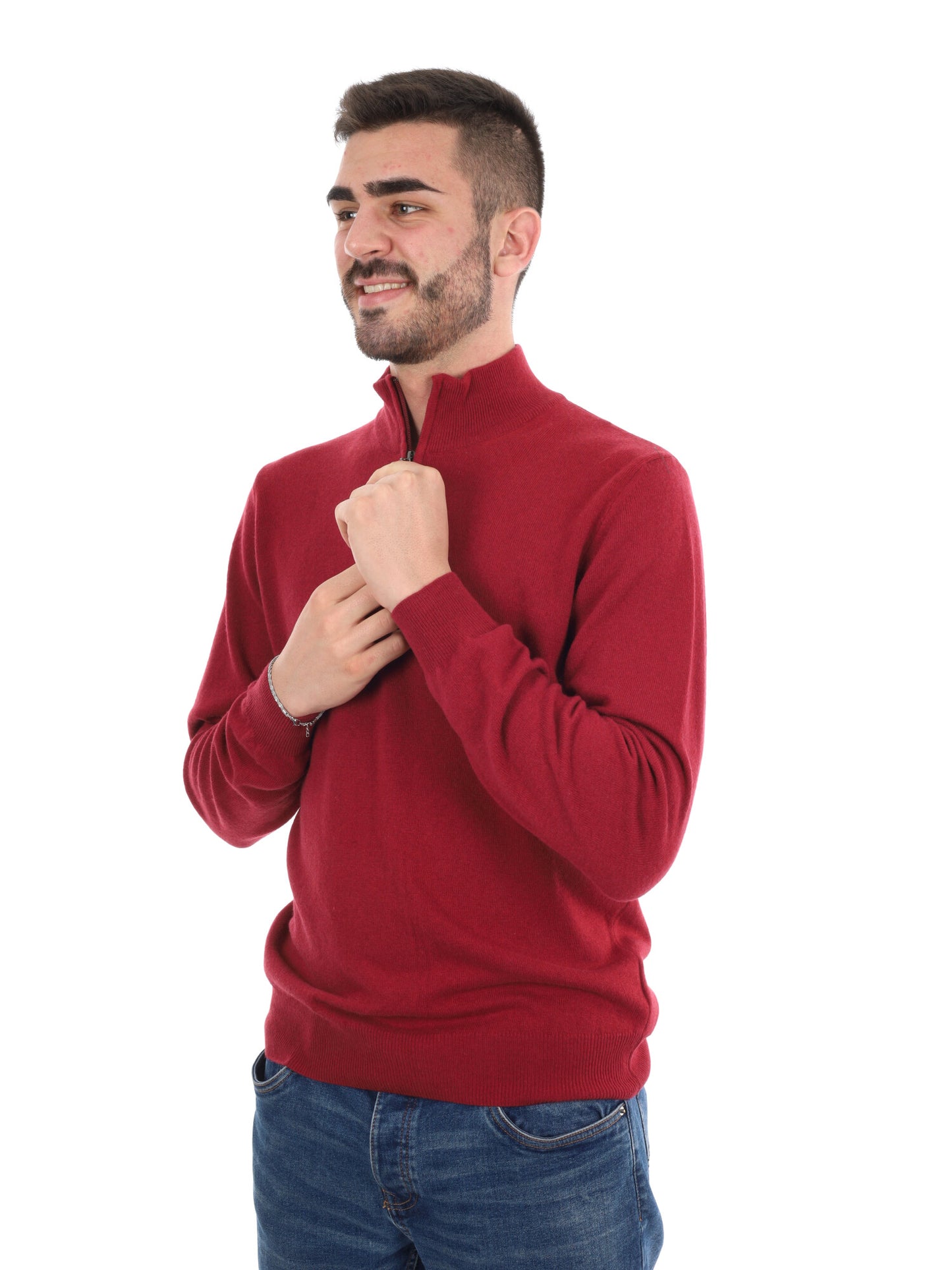 MAGLIA MEZZA ZIP FB UOMO BORDEAUX