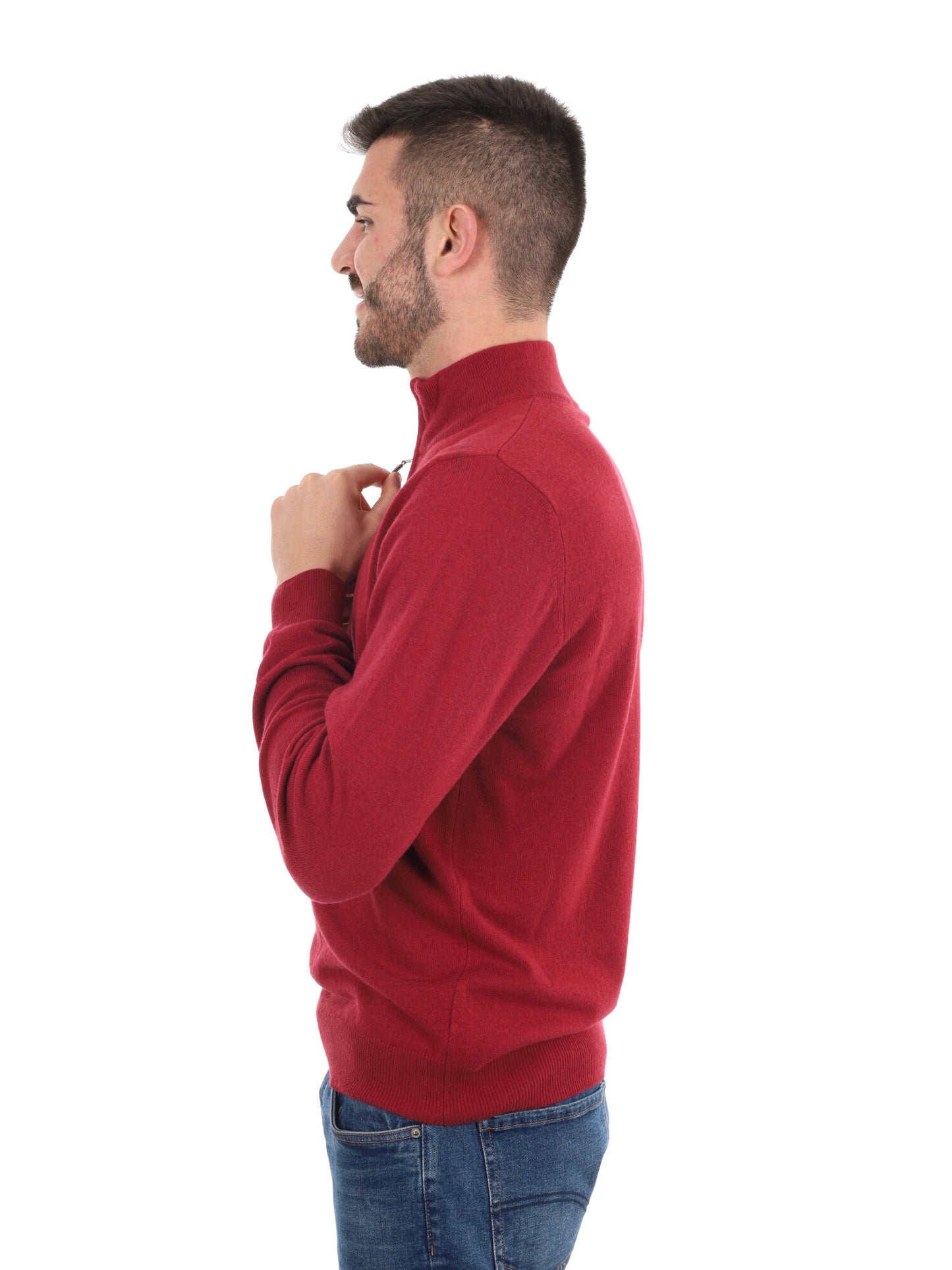 MAGLIA MEZZA ZIP FB UOMO BORDEAUX