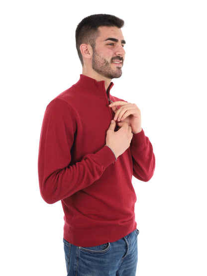 MAGLIA MEZZA ZIP FB UOMO BORDEAUX