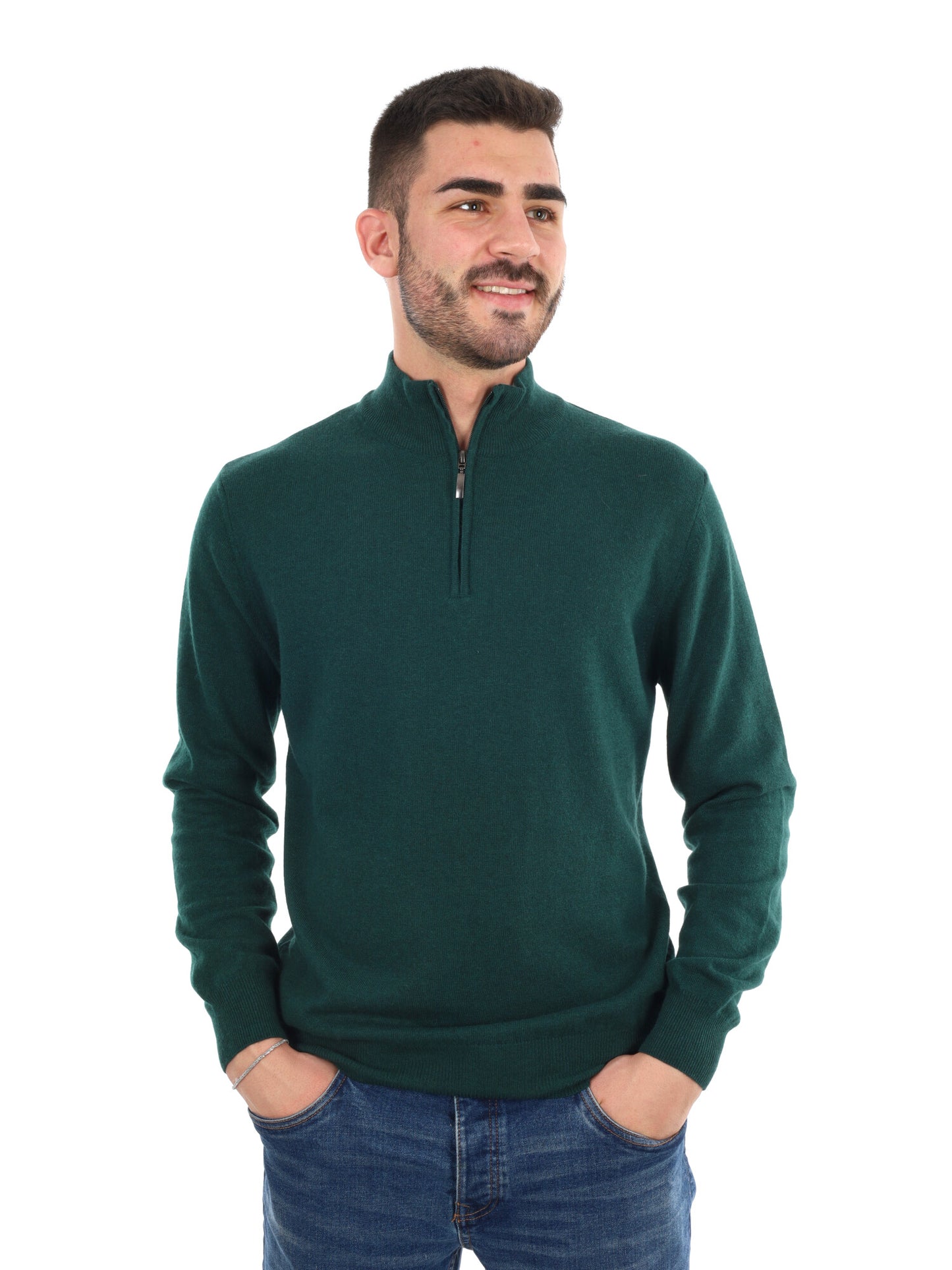 MAGLIA MEZZA ZIP FB UOMO VERDE