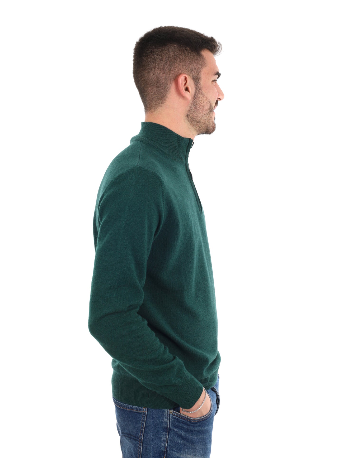 MAGLIA MEZZA ZIP FB UOMO VERDE
