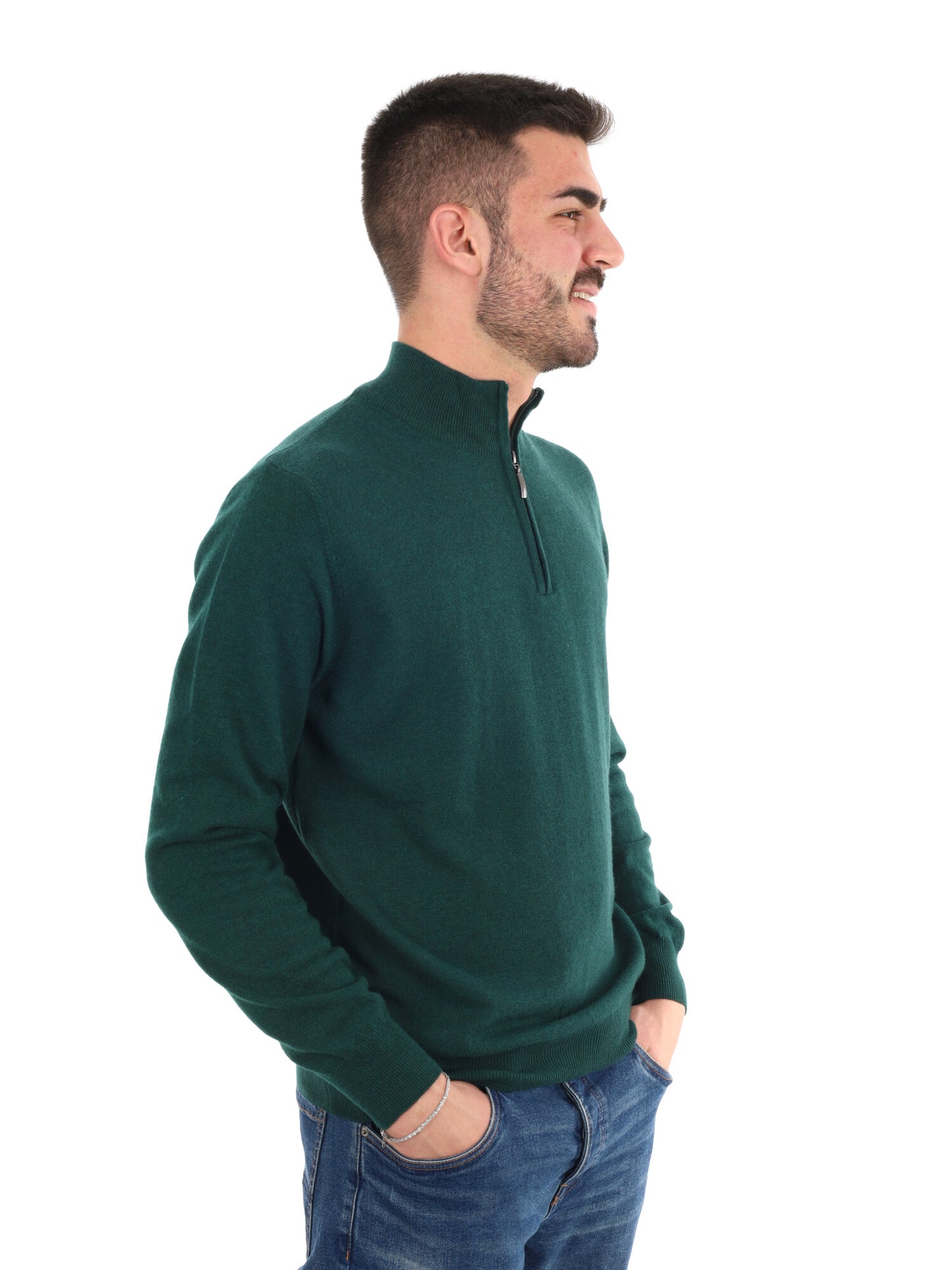MAGLIA MEZZA ZIP FB UOMO VERDE
