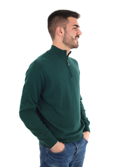 MAGLIA MEZZA ZIP FB UOMO VERDE