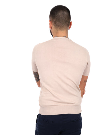 T-shirt beige FB Astori K079 da uomo a maniche corte