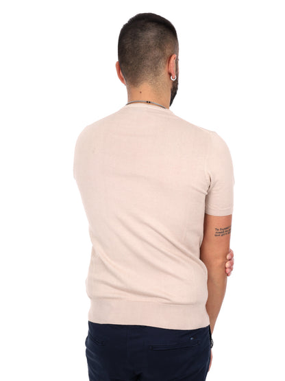 T-shirt beige FB Astori K079 da uomo a maniche corte