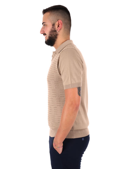 T-shirt casual da uomo FB Avocado beige per primavera estate
