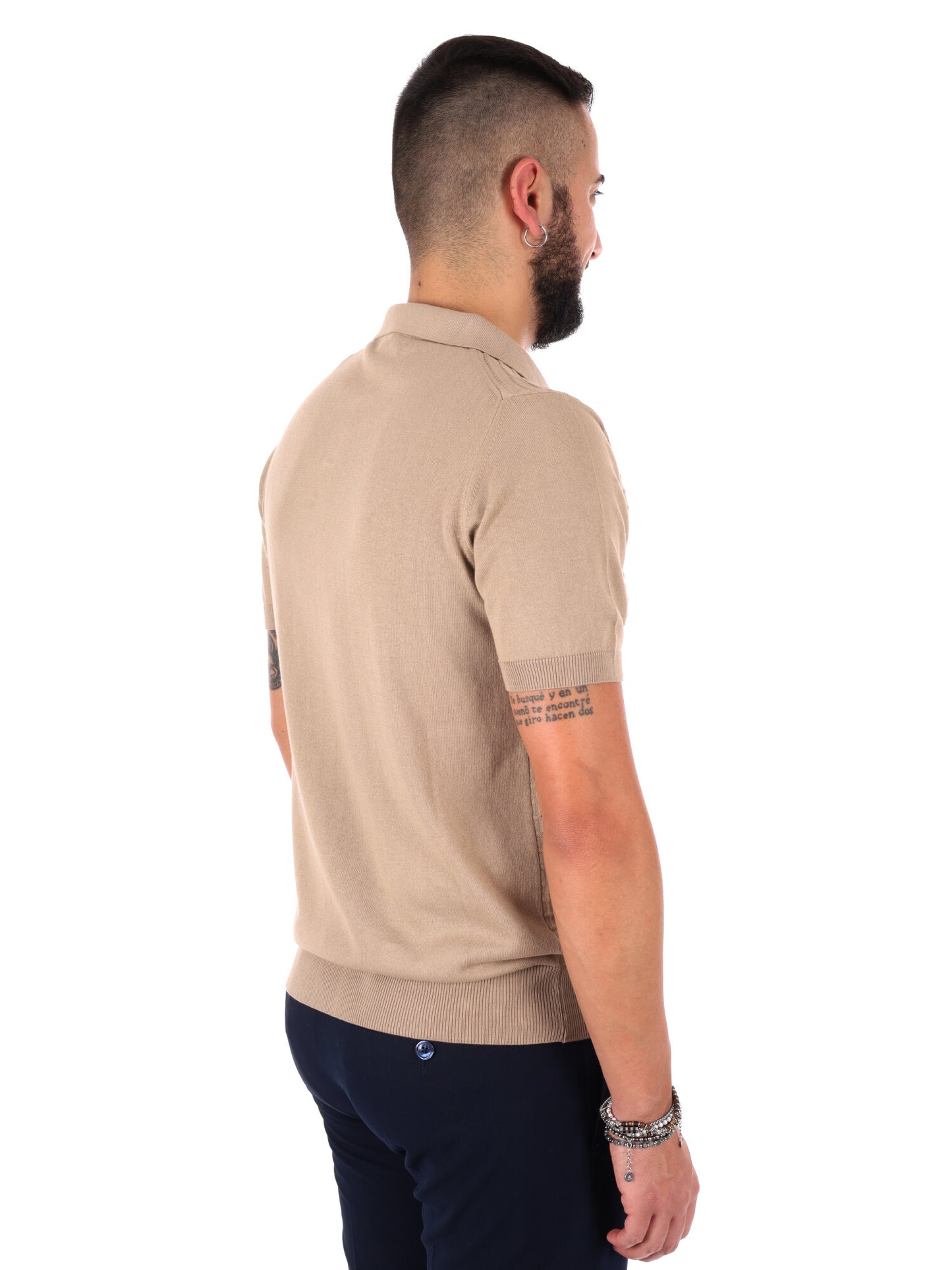 T-shirt casual da uomo FB Avocado beige per primavera estate