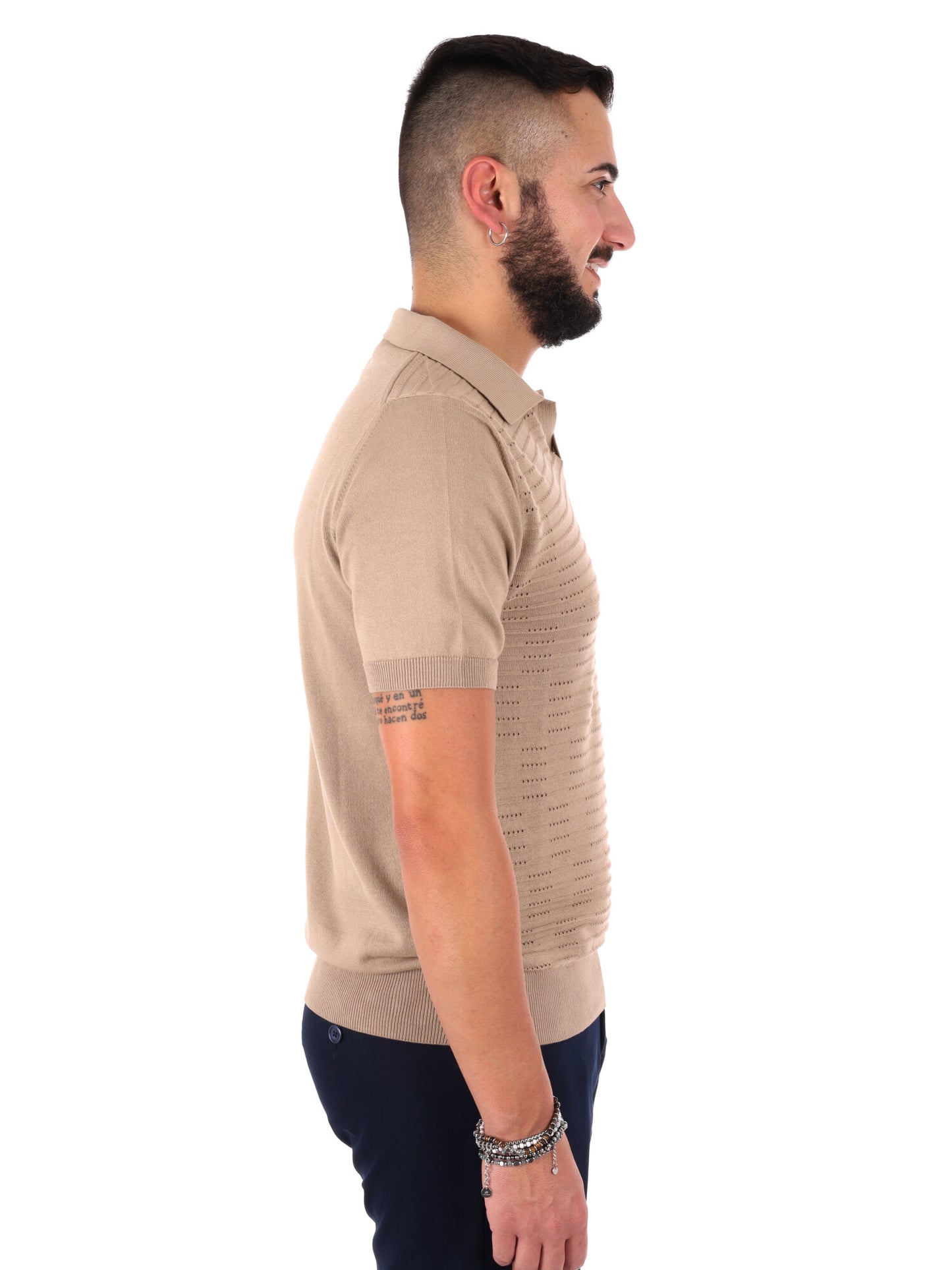 T-shirt casual da uomo FB Avocado beige per primavera estate