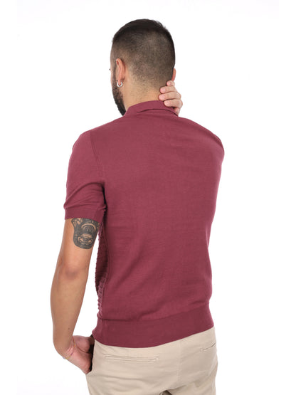 T-shirt Avocado K422 da uomo in bordeaux, stile casual