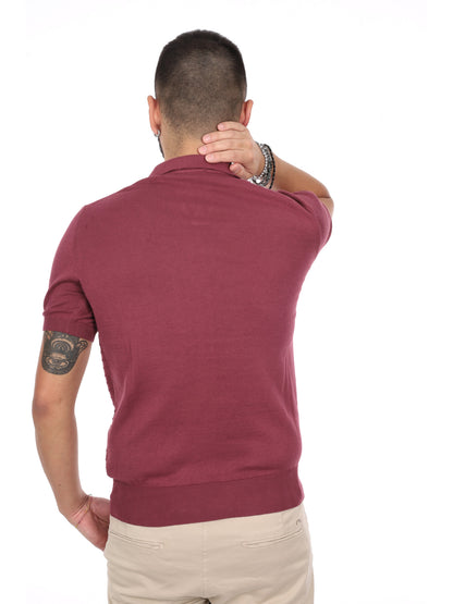 T-shirt Avocado K422 da uomo in bordeaux, stile casual