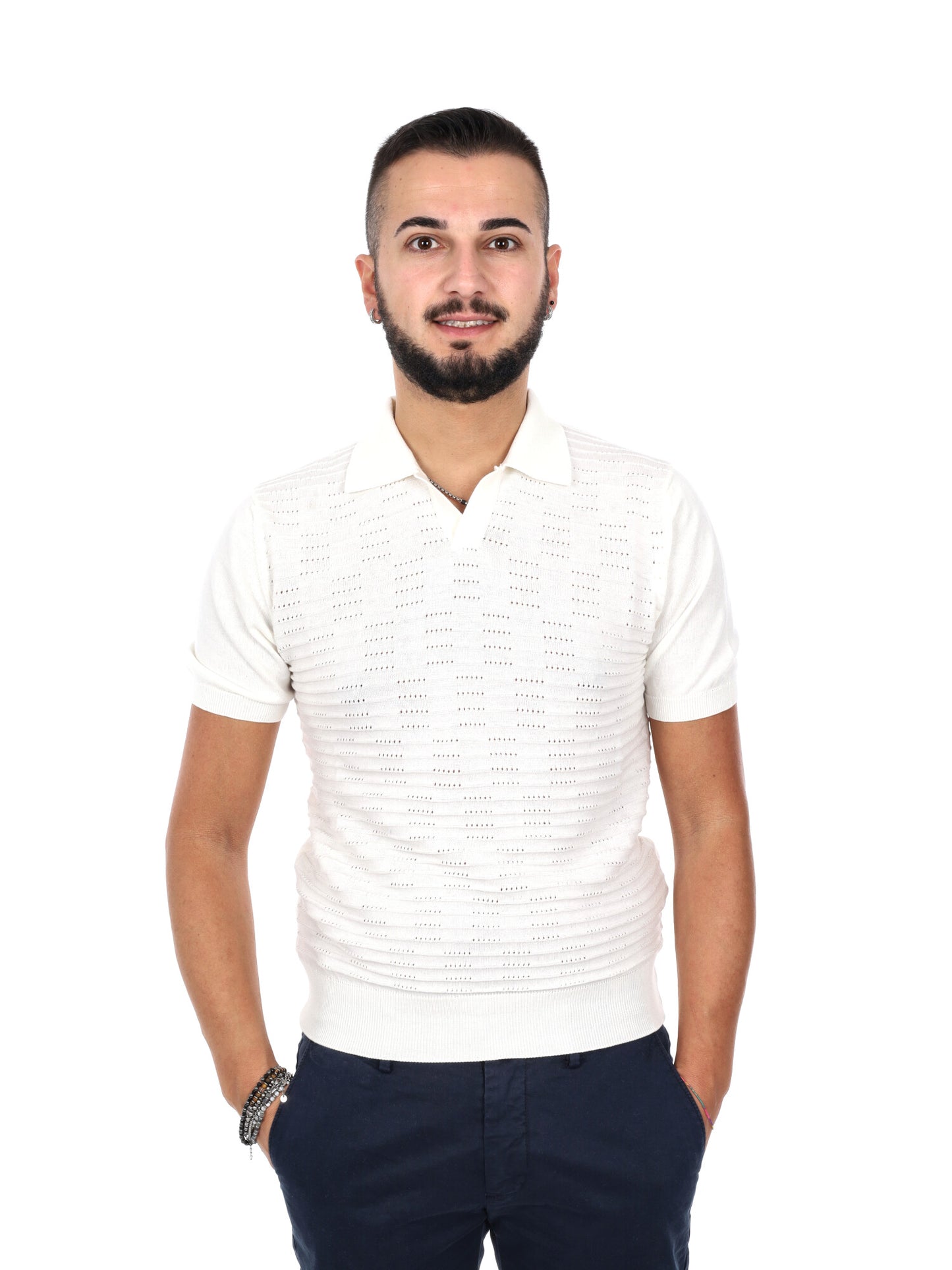 T-shirt bianca da uomo FB Avocado K652 in cotone morbido