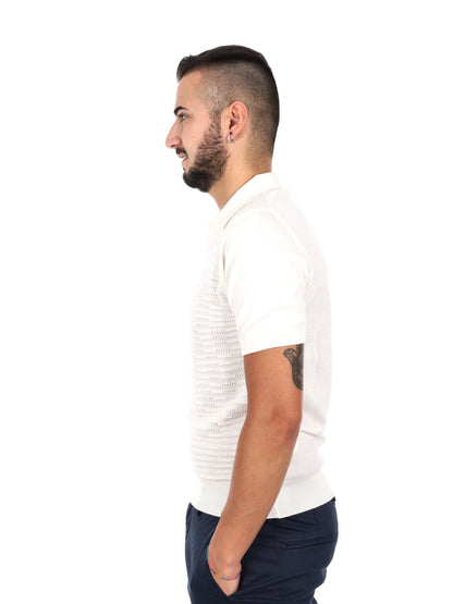 T-shirt bianca da uomo FB Avocado K652 in cotone morbido