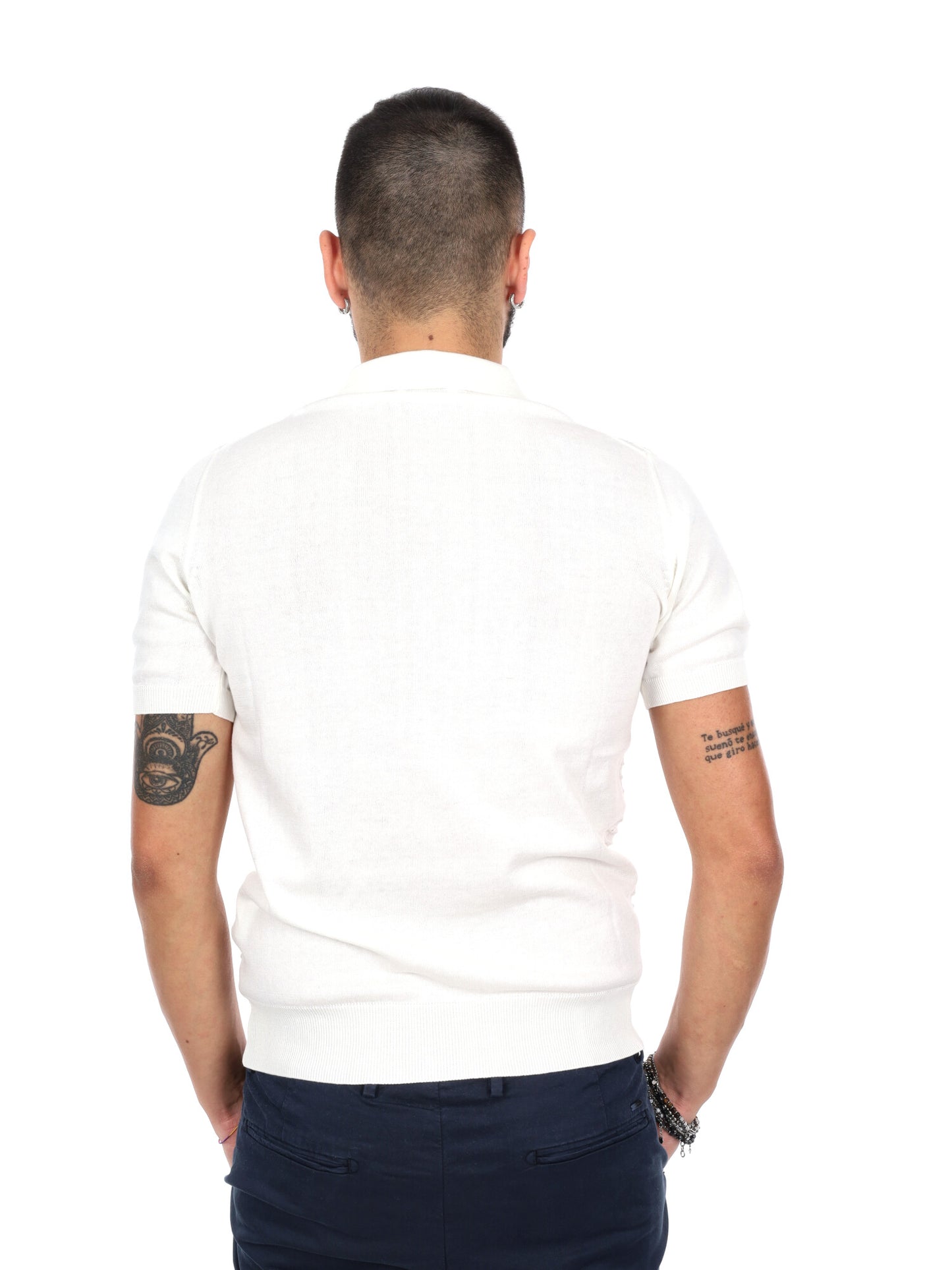 T-shirt bianca da uomo FB Avocado K652 in cotone morbido