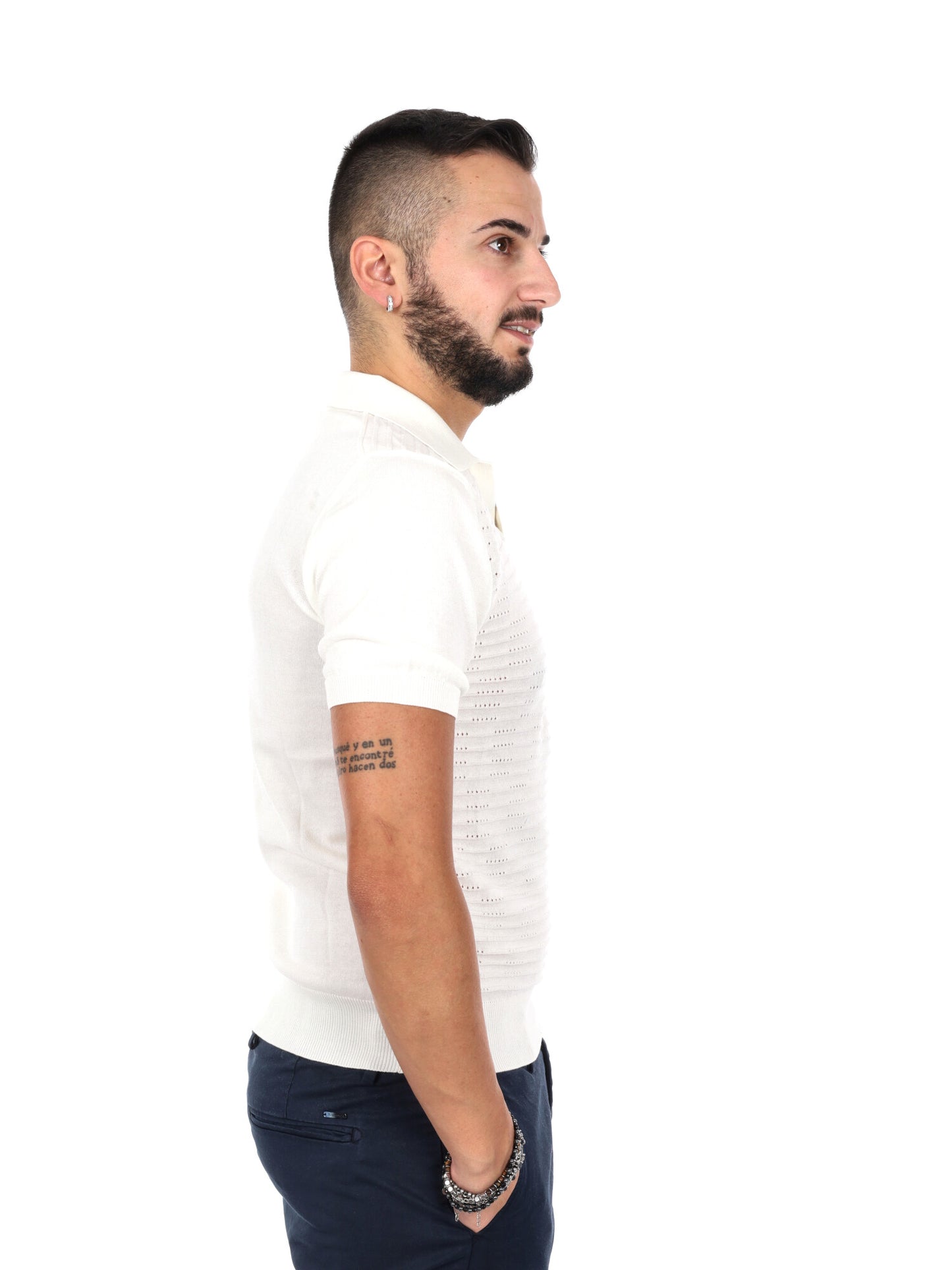 T-shirt bianca da uomo FB Avocado K652 in cotone morbido