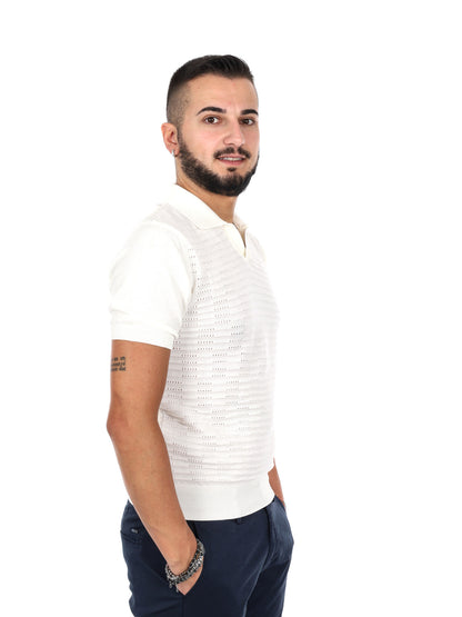 T-shirt bianca da uomo FB Avocado K652 in cotone morbido