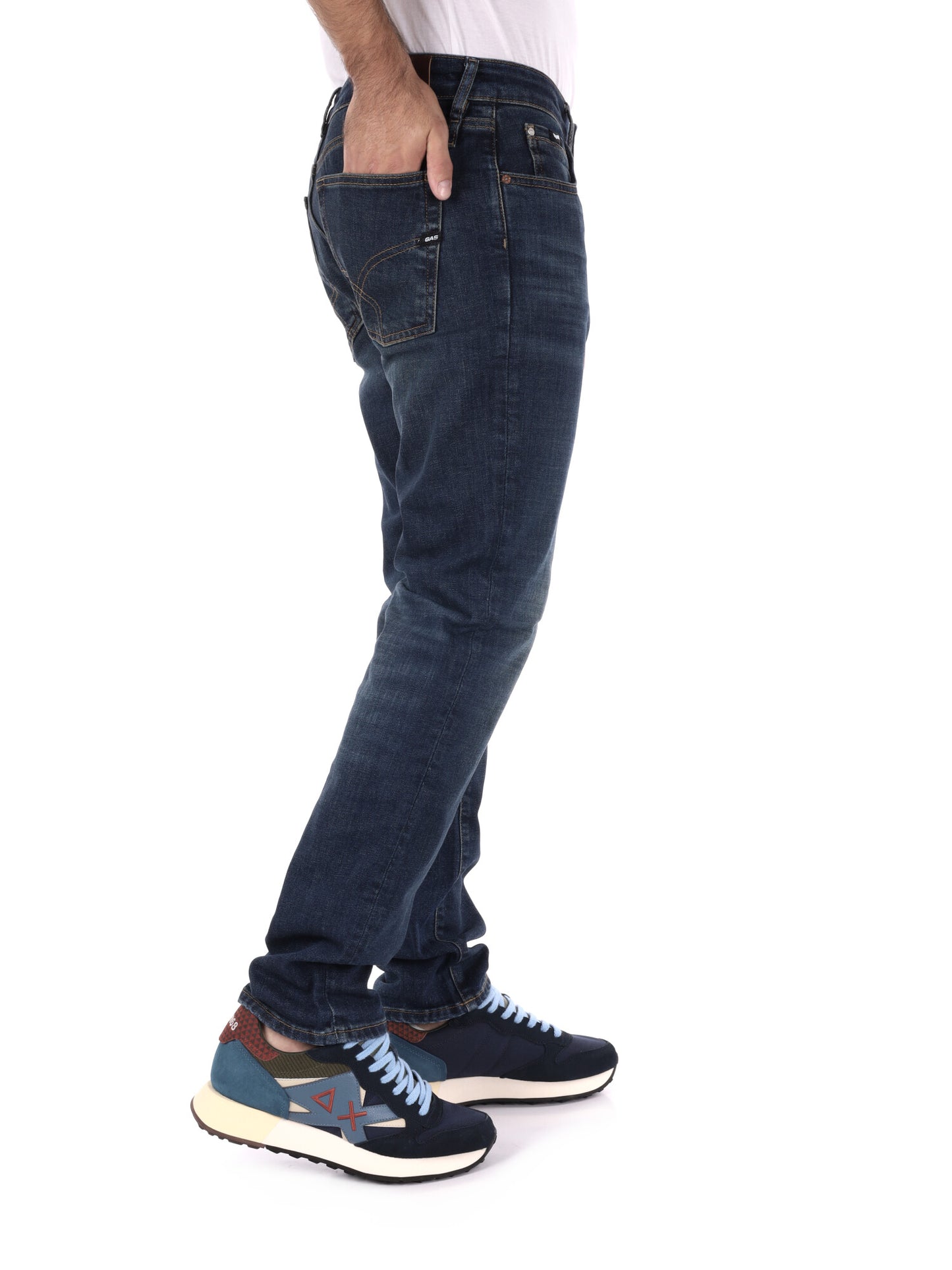 JEANS SLIM ALBERT SIMPLE REV GAS DA UOMO BLU DENIM