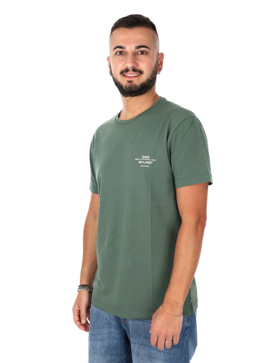 Gas Scuba/S, t-shirt verde da uomo versatile e confortevole