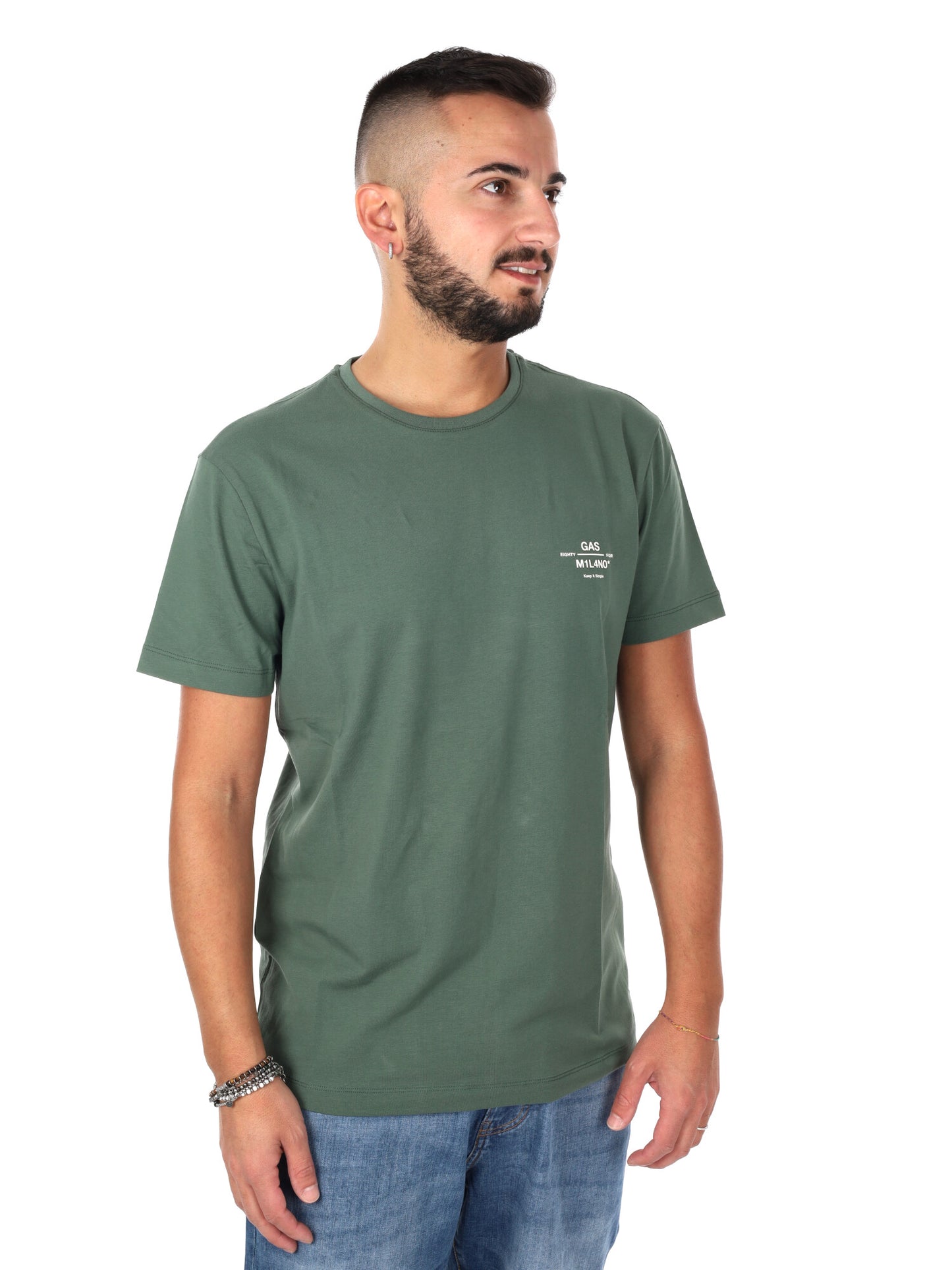 Gas Scuba/S, t-shirt verde da uomo versatile e confortevole