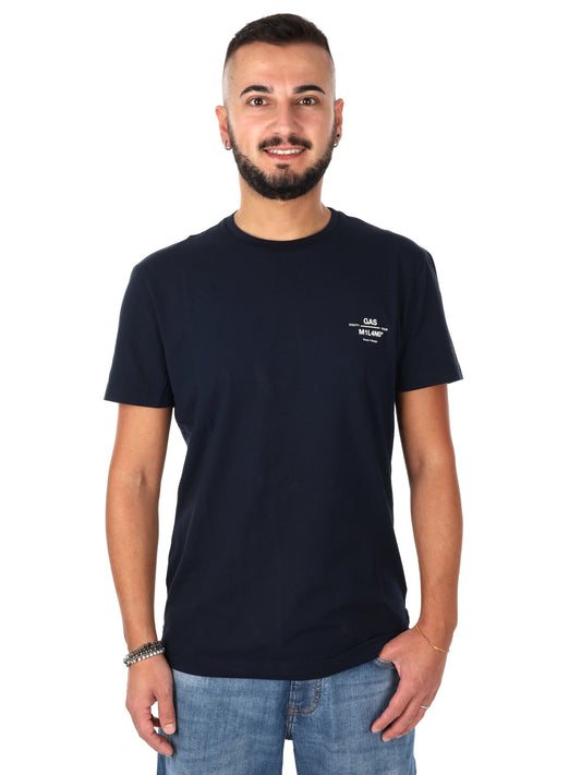 Gas Scuba/S, t-shirt uomo blu maniche corte