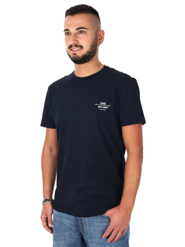 Gas Scuba/S, t-shirt uomo blu maniche corte