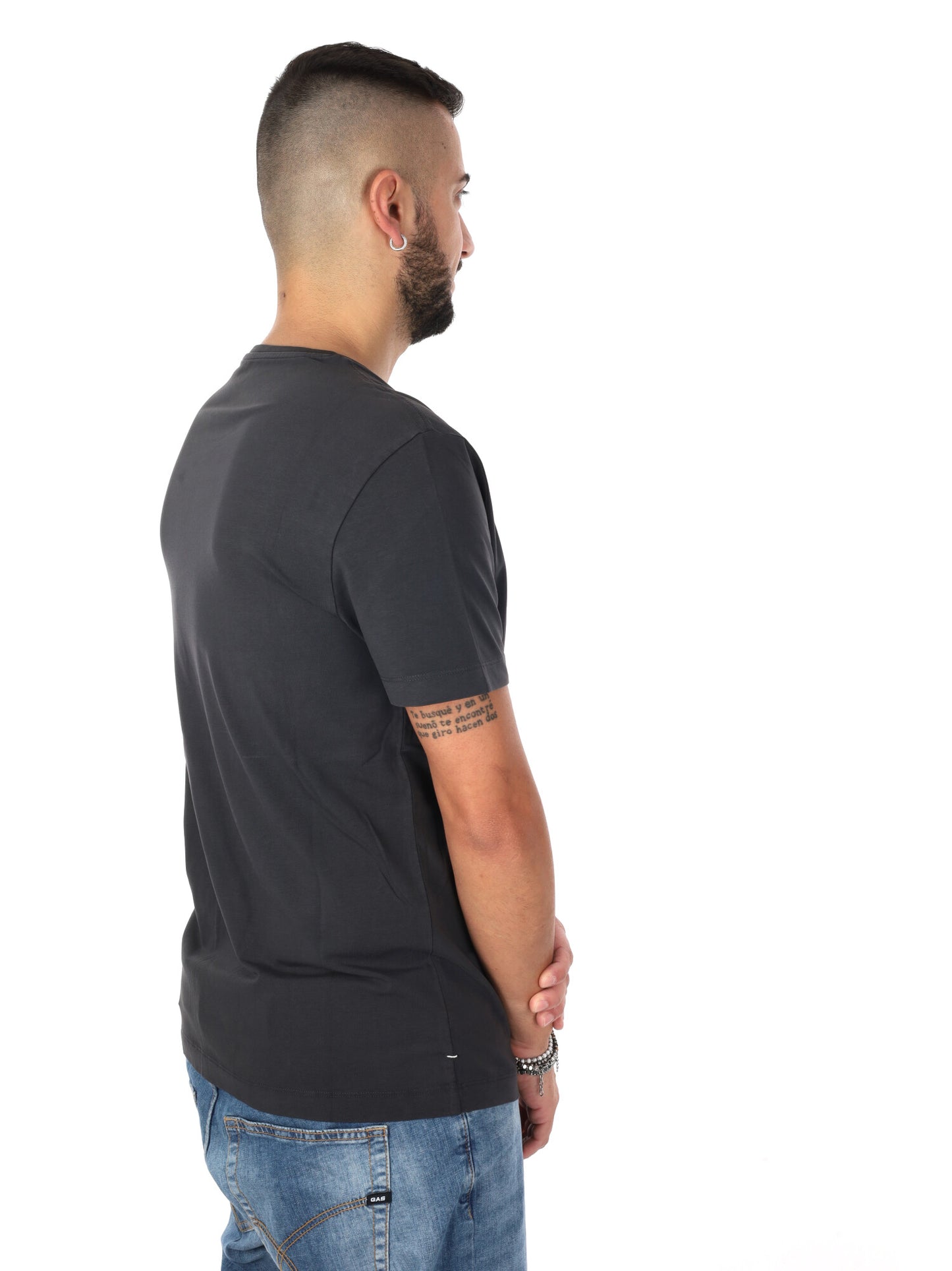 Gas Scuba/S, t-shirt grigia casual da uomo in cotone
