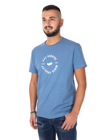 Gas Scuba, t-shirt maniche corte da uomo azzurra