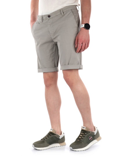 Bermuda slim da uomo FB in lycra beige per un look casual