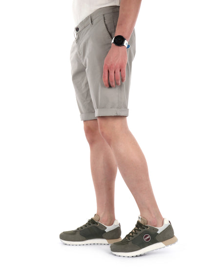 Bermuda slim da uomo FB in lycra beige per un look casual