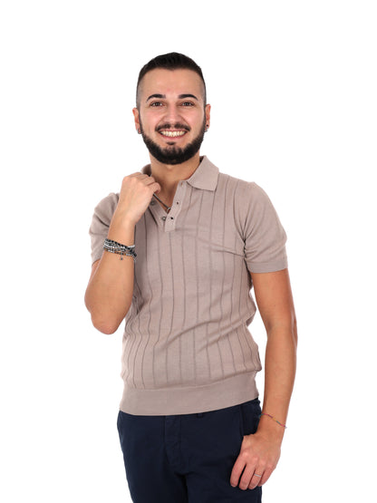 Polo Barba K170 da uomo marrone, casual e raffinata per la primavera-estate