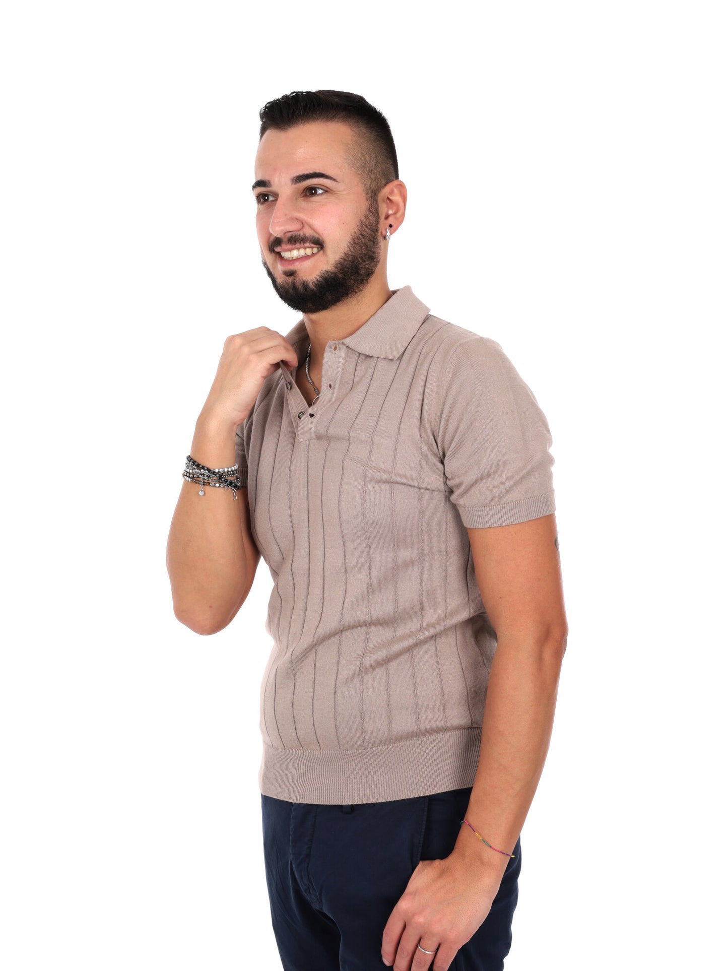 Polo Barba K170 da uomo marrone, casual e raffinata per la primavera-estate
