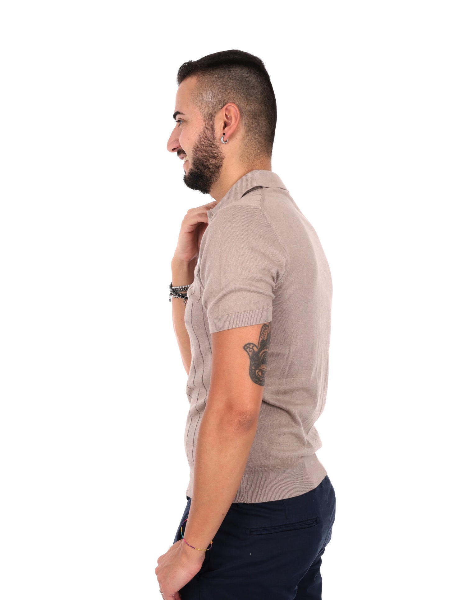 Polo Barba K170 da uomo marrone, casual e raffinata per la primavera-estate