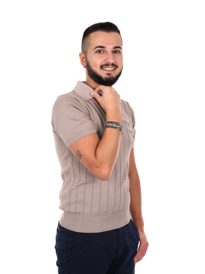 Polo Barba K170 da uomo marrone, casual e raffinata per la primavera-estate