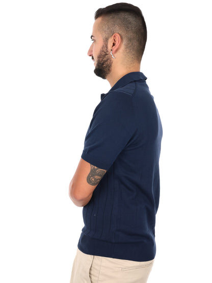 Polo Barba K228 da uomo in cotone blu, perfetta per la primavera