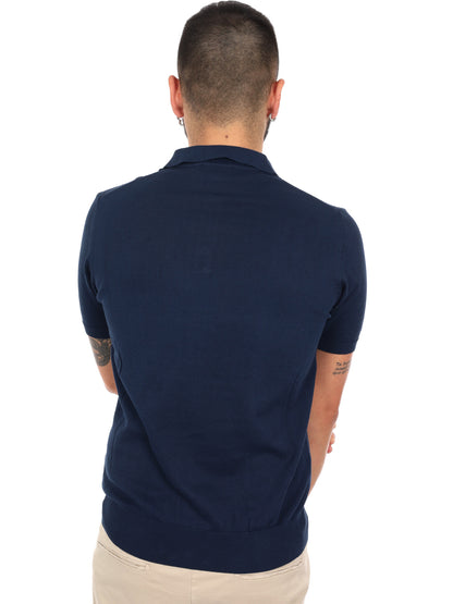 Polo Barba K228 da uomo in cotone blu, perfetta per la primavera