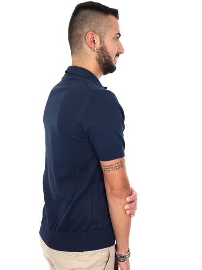 Polo Barba K228 da uomo in cotone blu, perfetta per la primavera