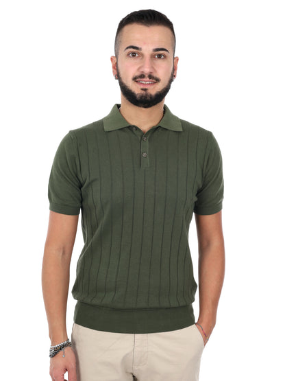 Polo verde da uomo Barba K586 per la primavera-estate