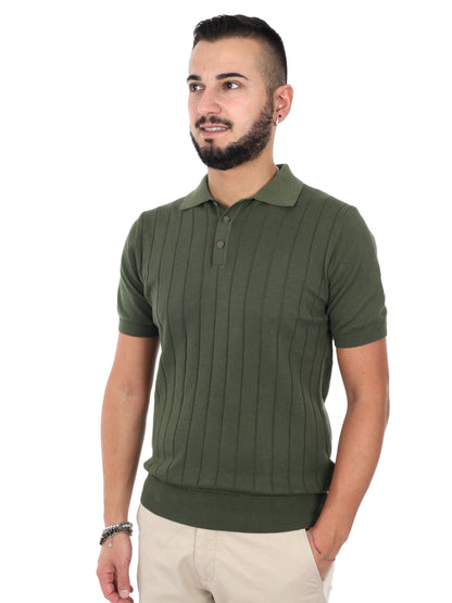 Polo verde da uomo Barba K586 per la primavera-estate