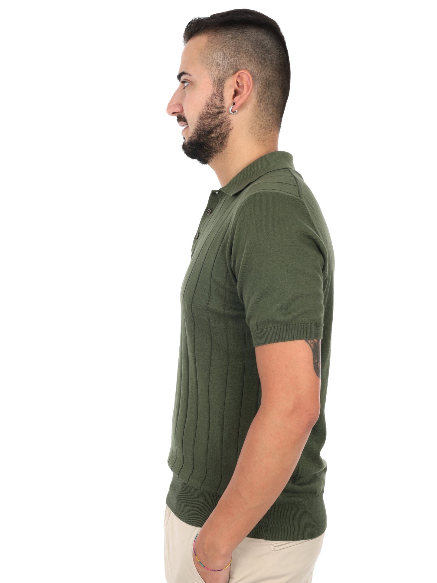 Polo verde da uomo Barba K586 per la primavera-estate