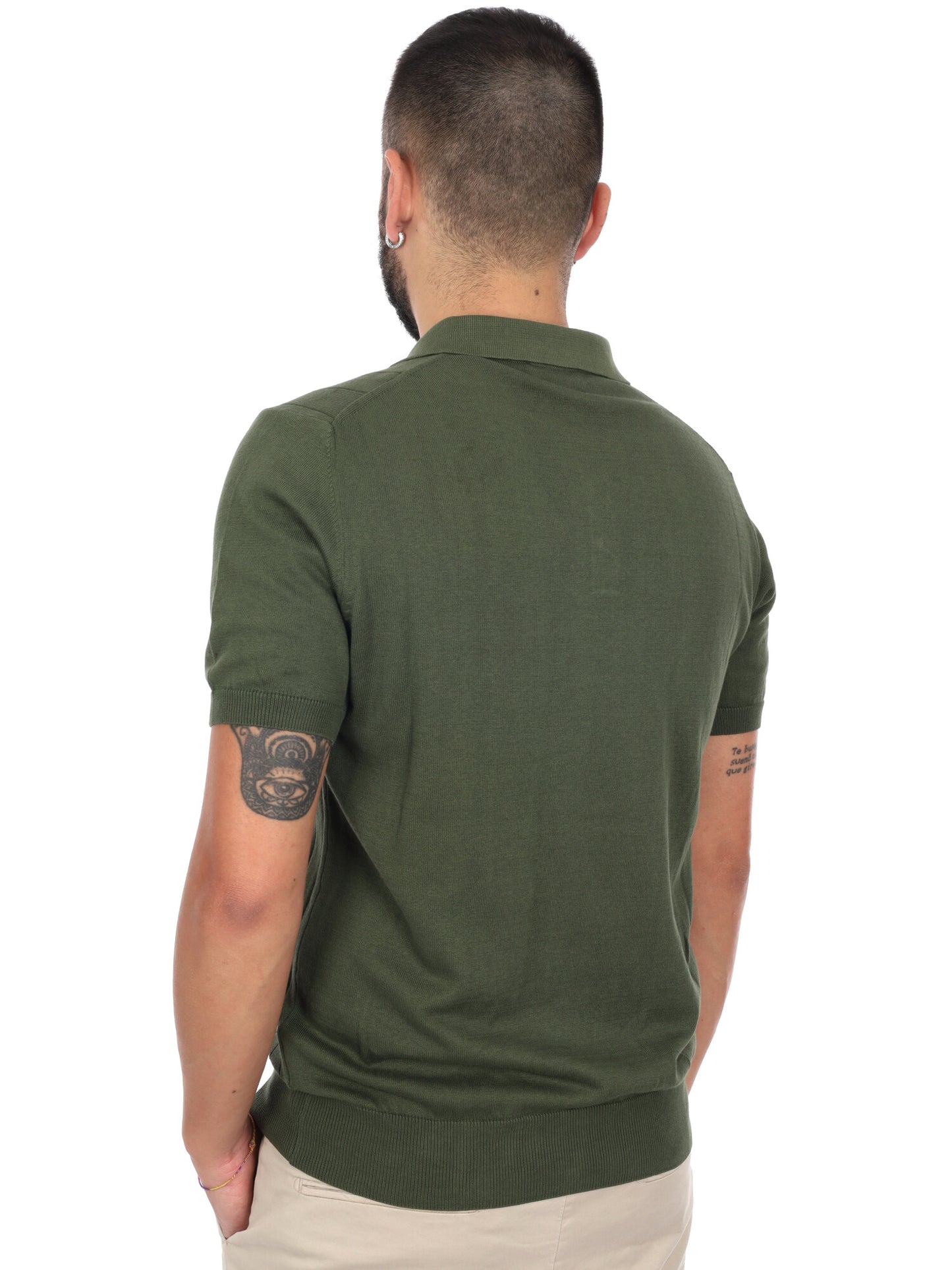 Polo verde da uomo Barba K586 per la primavera-estate