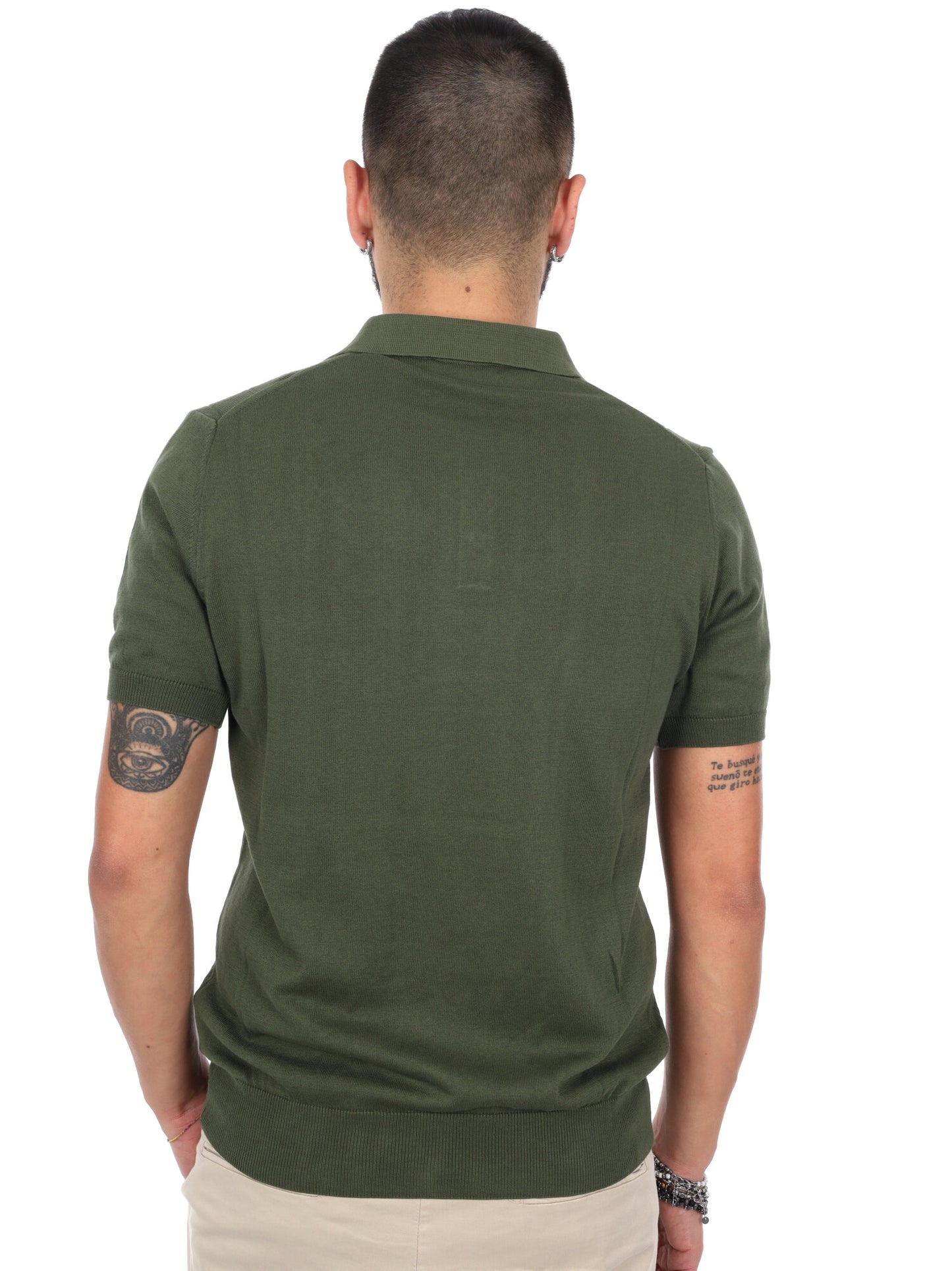 Polo verde da uomo Barba K586 per la primavera-estate