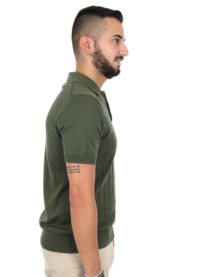 Polo verde da uomo Barba K586 per la primavera-estate