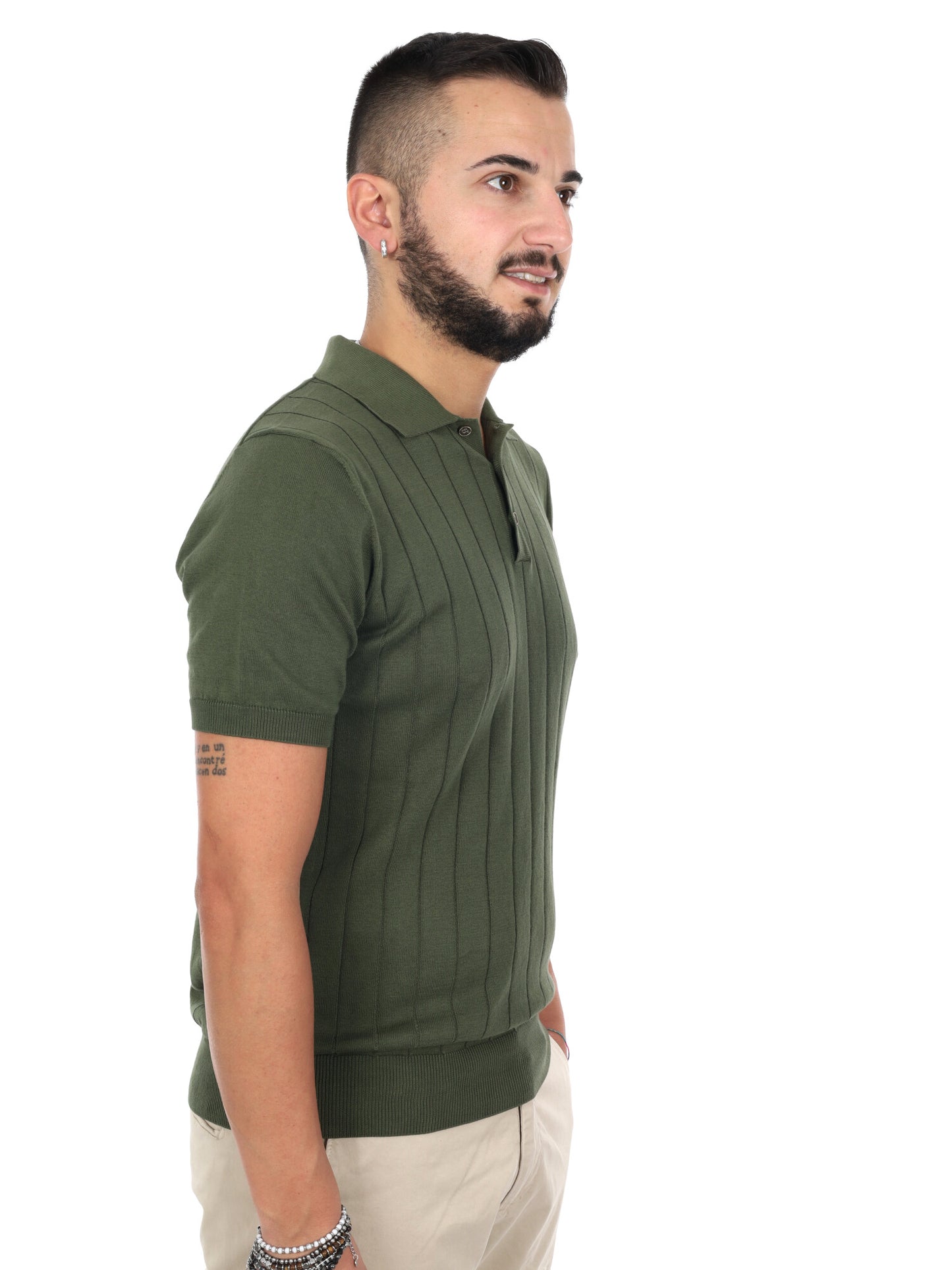 Polo verde da uomo Barba K586 per la primavera-estate
