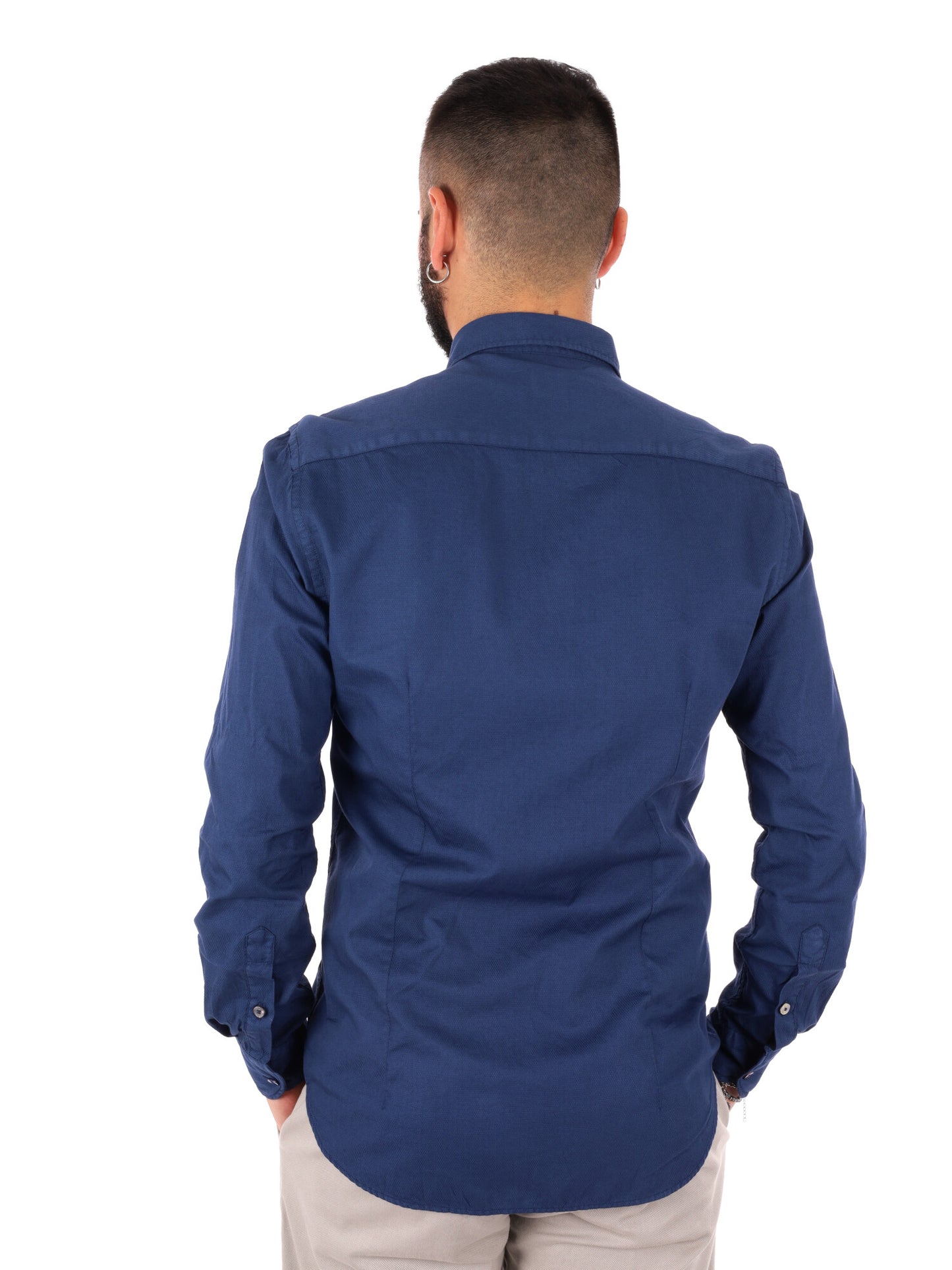 Camicia blu da uomo Benfica 369 perfetta per la primavera-estate
