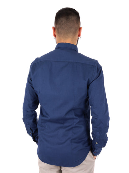 Camicia blu da uomo Benfica 369 perfetta per la primavera-estate