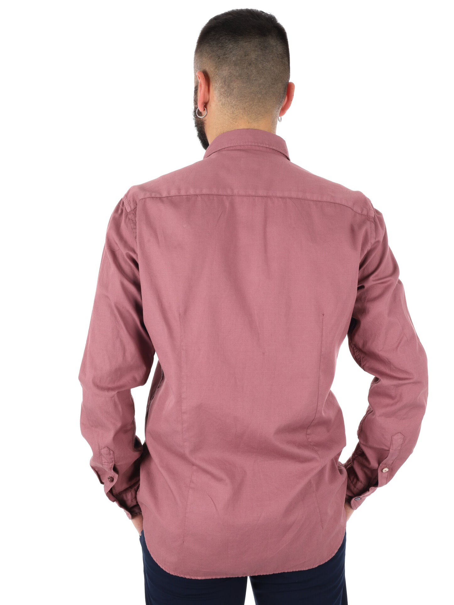 Camicia da uomo FB Benfica 369 rosa, stile casual per cerimonia