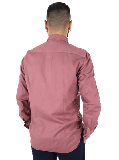 Camicia da uomo FB Benfica 369 rosa, stile casual per cerimonia