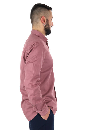 Camicia da uomo FB Benfica 369 rosa, stile casual per cerimonia