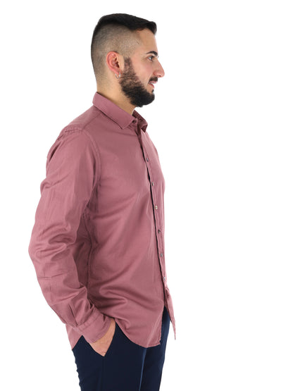 Camicia da uomo FB Benfica 369 rosa, stile casual per cerimonia