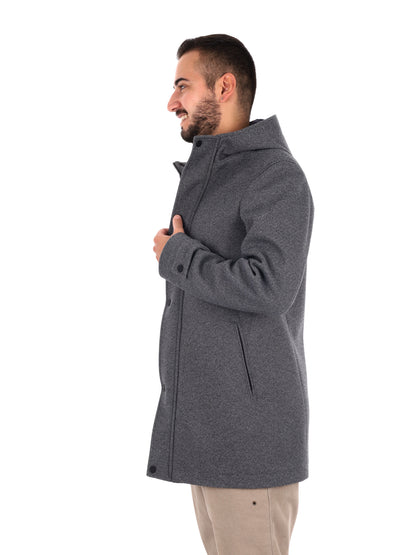 Fb Bennato Bl Gr, cappotto con cappuccio da uomo multicolore